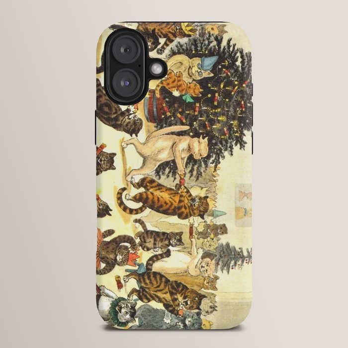 Christmas Party Cats' by Louis Wain Vintage Cat Art iPhone Case