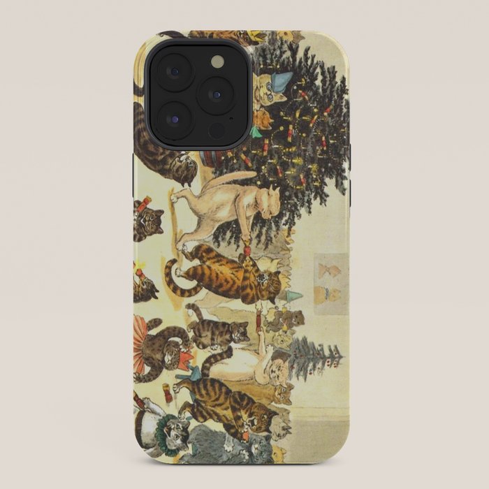 Christmas Party Cats' by Louis Wain Vintage Cat Art iPhone Case