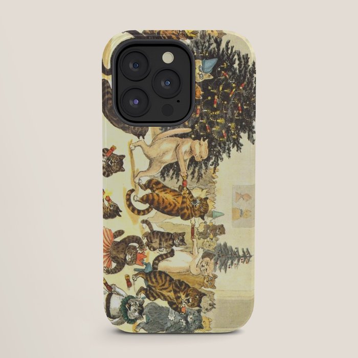 Christmas Party Cats' by Louis Wain Vintage Cat Art iPhone Case