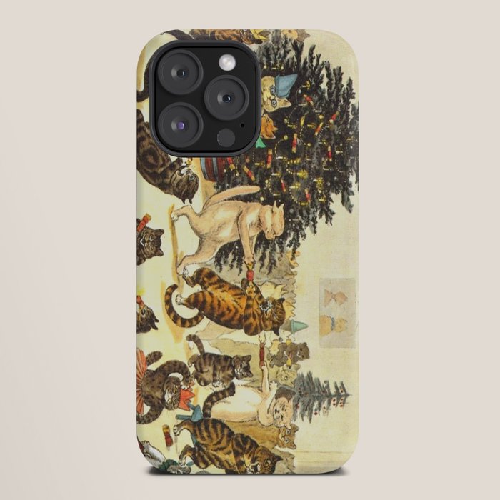 Christmas Party Cats' by Louis Wain Vintage Cat Art iPhone Case