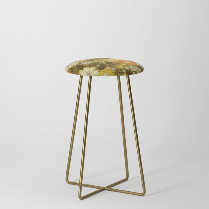 1970s Retro/Vintage Floral Pattern Stool