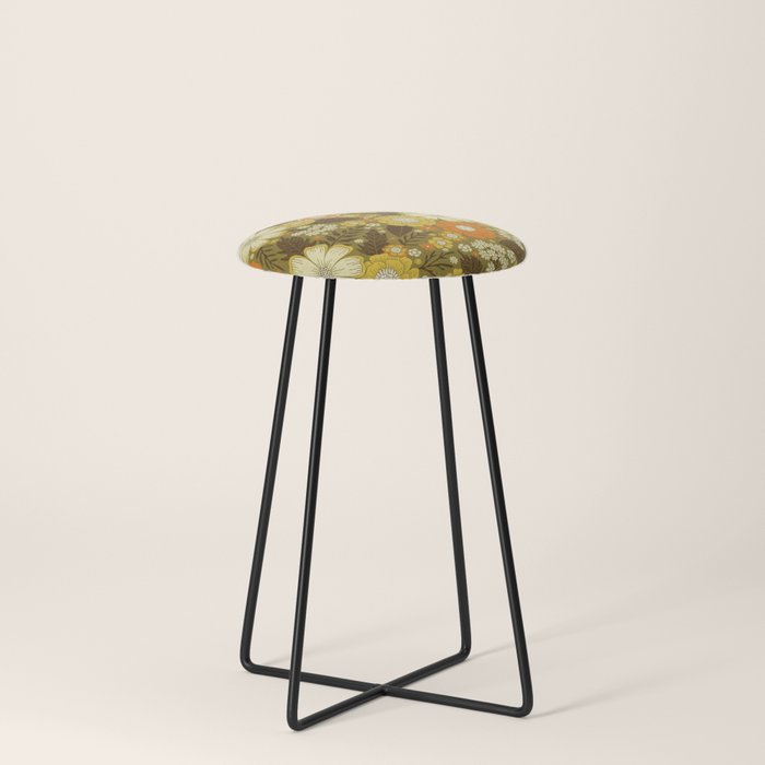 1970s Retro/Vintage Floral Pattern Stool