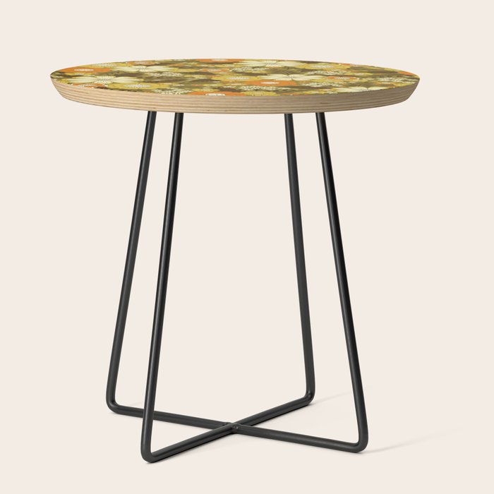 1970s Retro/Vintage Floral Pattern Side Table