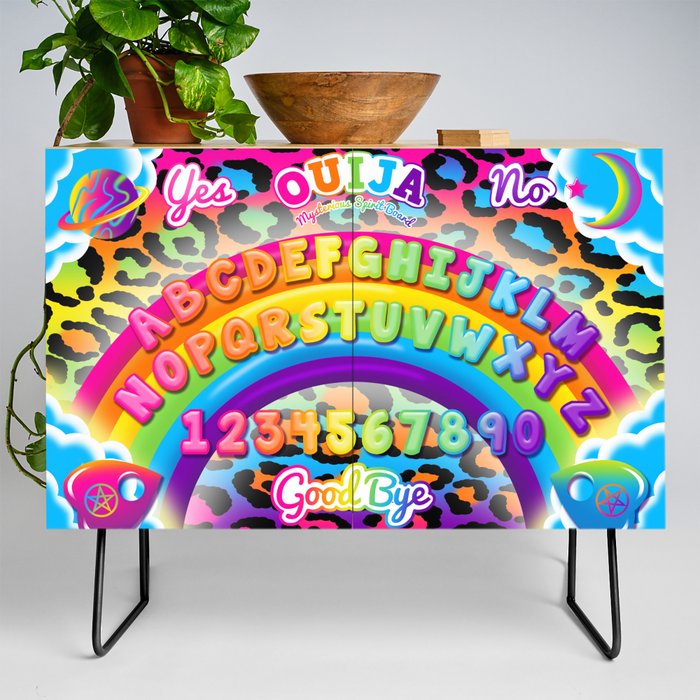 1997 Neon Rainbow Spirit Board Credenza