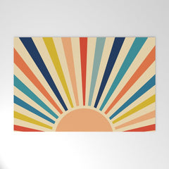 60s retro sun  Welcome Mat