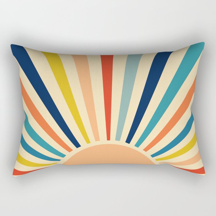 60s retro sun  Rectangular Pillow
