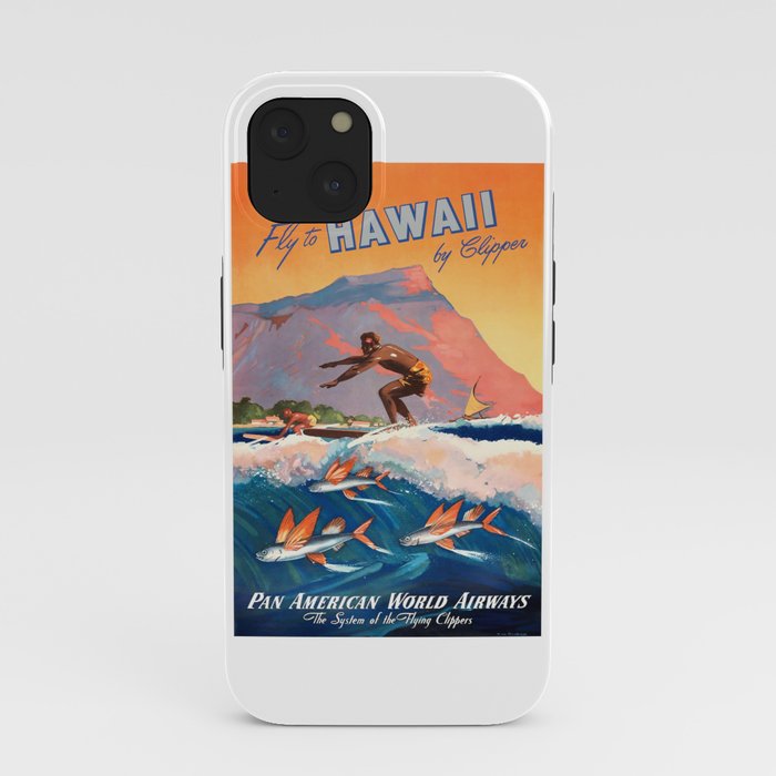 1947 Fly To Hawaii By Clipper Pan American Travel Poster iPhone Case