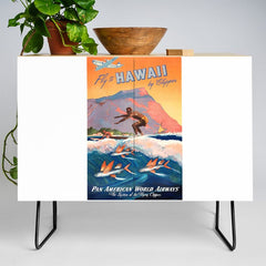 1947 Fly To Hawaii By Clipper Pan American Travel Poster Credenza