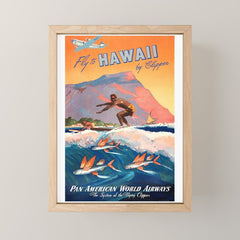 1947 Fly To Hawaii By Clipper Pan American Travel Poster Mini Art Print