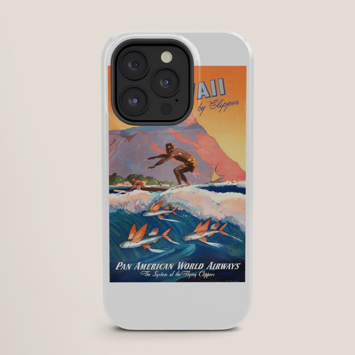 1947 Fly To Hawaii By Clipper Pan American Travel Poster iPhone Case