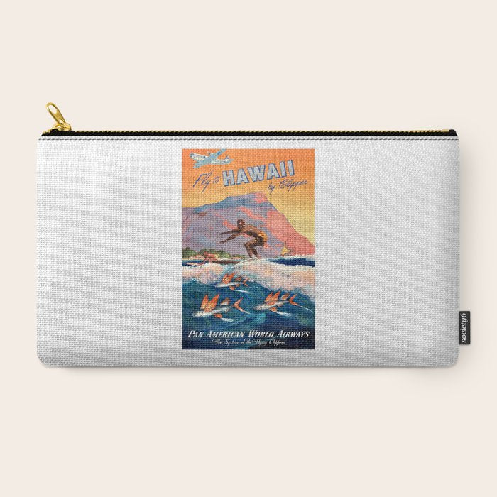 1947 Fly To Hawaii By Clipper Pan American Travel Poster Carry All Pouch
