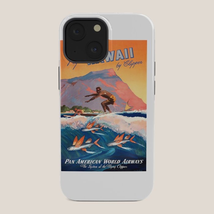 1947 Fly To Hawaii By Clipper Pan American Travel Poster iPhone Case