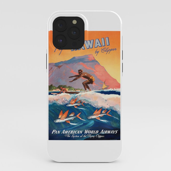 1947 Fly To Hawaii By Clipper Pan American Travel Poster iPhone Case