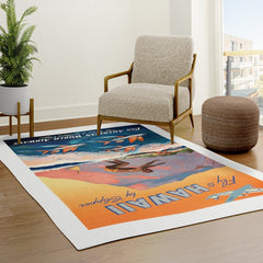 1947 Fly To Hawaii By Clipper Pan American Travel Poster Rug