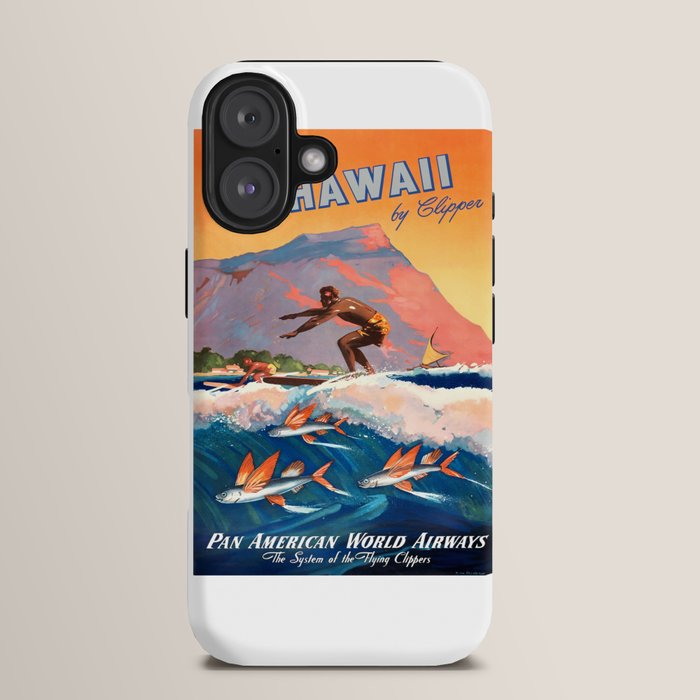 1947 Fly To Hawaii By Clipper Pan American Travel Poster iPhone Case