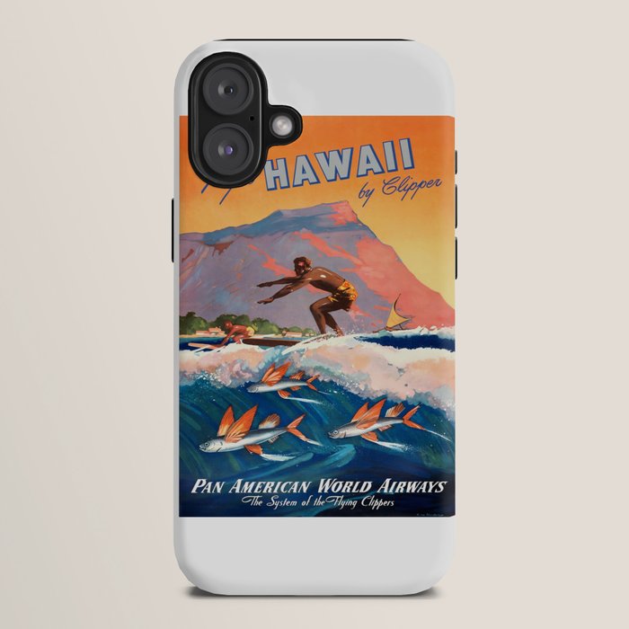 1947 Fly To Hawaii By Clipper Pan American Travel Poster iPhone Case