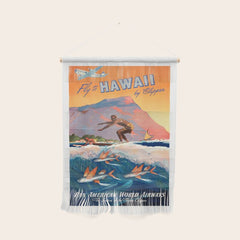 1947 Fly To Hawaii By Clipper Pan American Travel Poster Wall Hanging