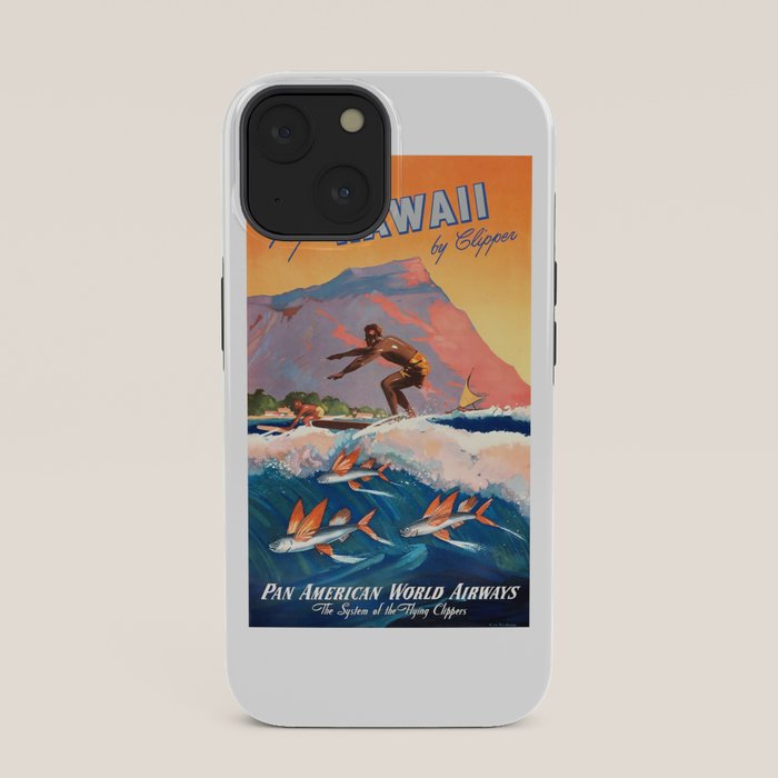1947 Fly To Hawaii By Clipper Pan American Travel Poster iPhone Case