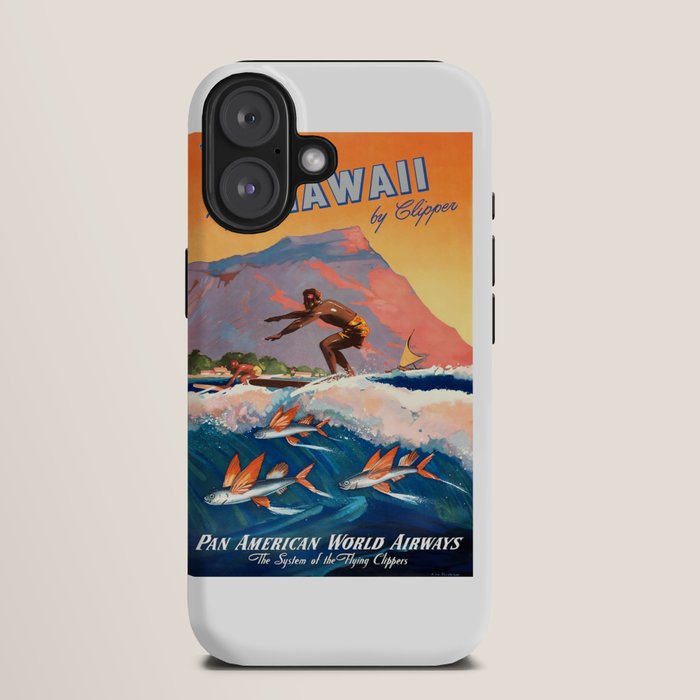 1947 Fly To Hawaii By Clipper Pan American Travel Poster iPhone Case