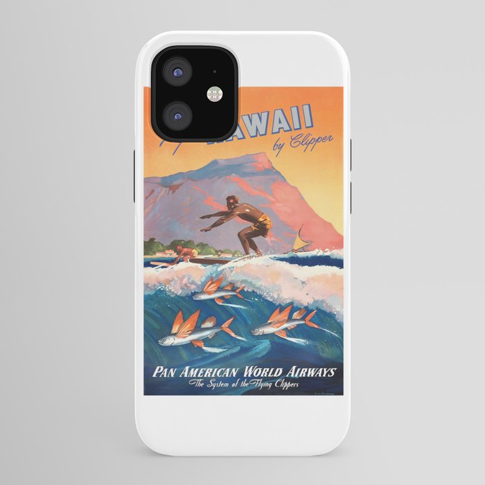 1947 Fly To Hawaii By Clipper Pan American Travel Poster iPhone Case