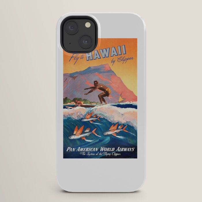 1947 Fly To Hawaii By Clipper Pan American Travel Poster iPhone Case
