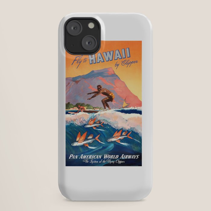 1947 Fly To Hawaii By Clipper Pan American Travel Poster iPhone Case