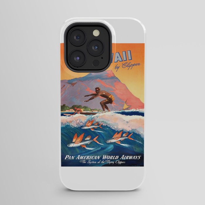 1947 Fly To Hawaii By Clipper Pan American Travel Poster iPhone Case