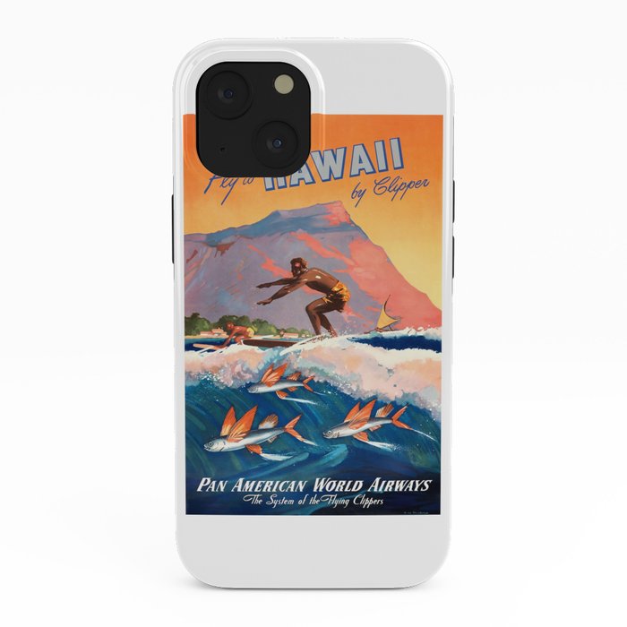 1947 Fly To Hawaii By Clipper Pan American Travel Poster iPhone Case