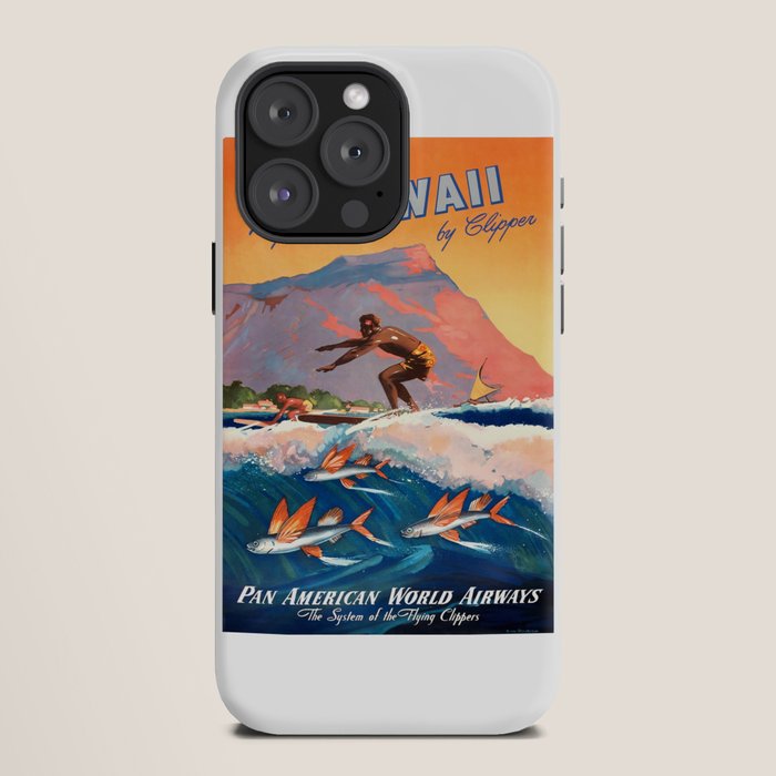 1947 Fly To Hawaii By Clipper Pan American Travel Poster iPhone Case