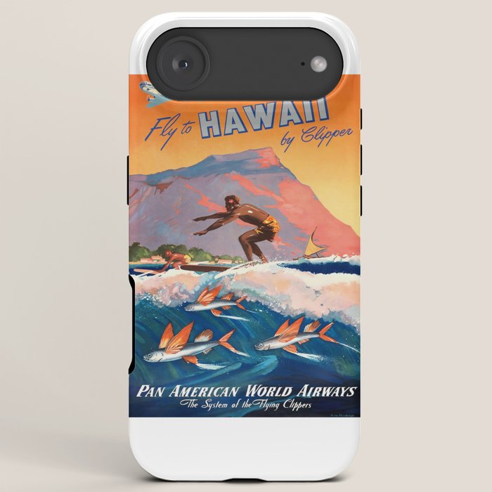 1947 Fly To Hawaii By Clipper Pan American Travel Poster iPhone Case
