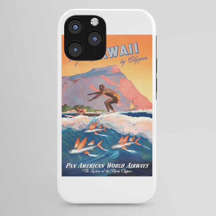 1947 Fly To Hawaii By Clipper Pan American Travel Poster iPhone Case
