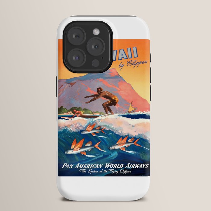 1947 Fly To Hawaii By Clipper Pan American Travel Poster iPhone Case