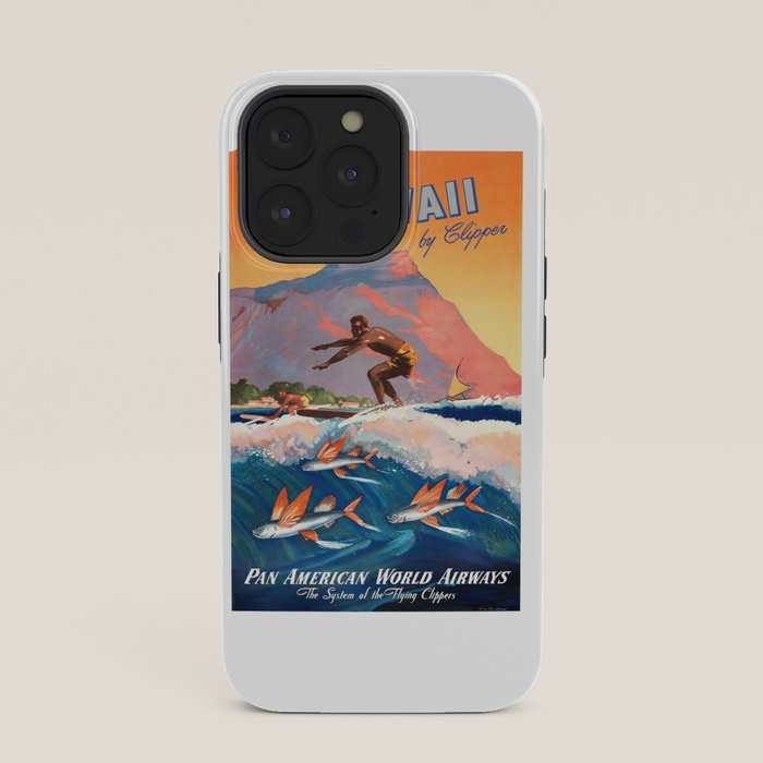 1947 Fly To Hawaii By Clipper Pan American Travel Poster iPhone Case