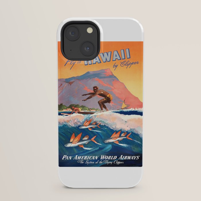 1947 Fly To Hawaii By Clipper Pan American Travel Poster iPhone Case