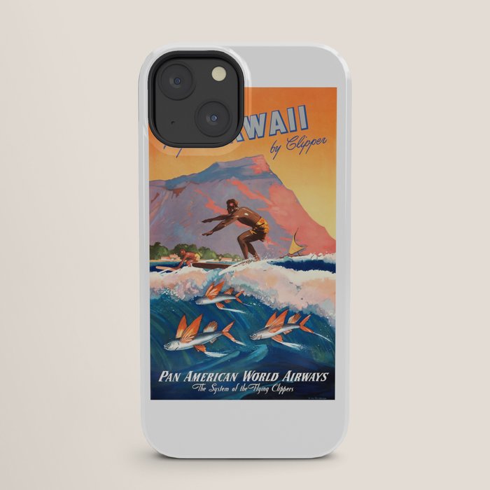 1947 Fly To Hawaii By Clipper Pan American Travel Poster iPhone Case