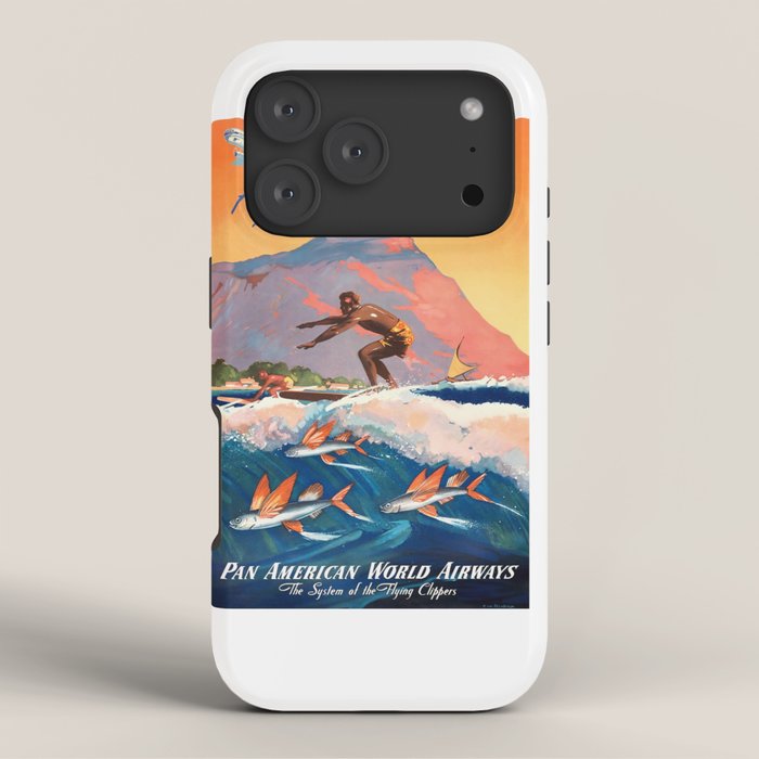 1947 Fly To Hawaii By Clipper Pan American Travel Poster iPhone Case