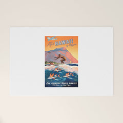 1947 Fly To Hawaii By Clipper Pan American Travel Poster Welcome Mat