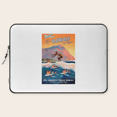 1947 Fly To Hawaii By Clipper Pan American Travel Poster Laptop Sleeve