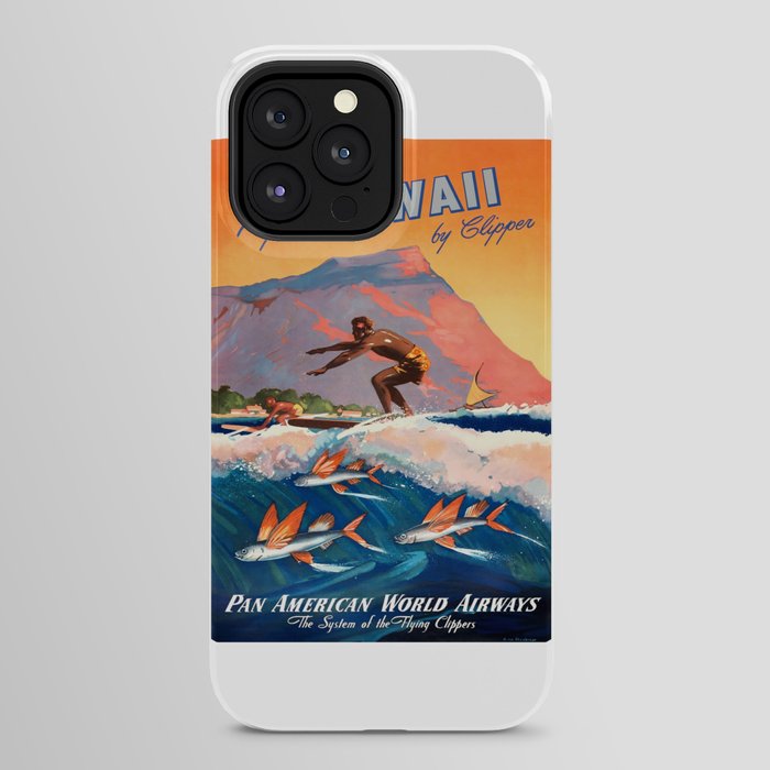 1947 Fly To Hawaii By Clipper Pan American Travel Poster iPhone Case