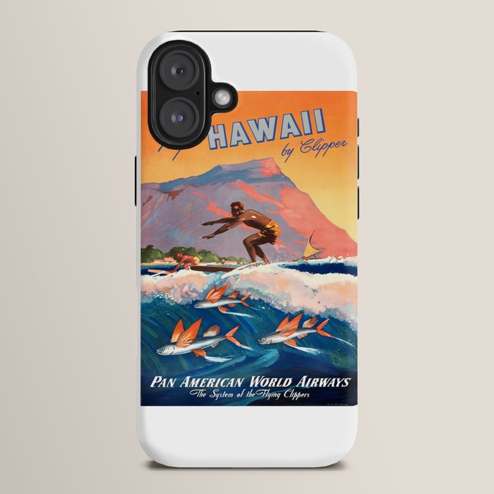 1947 Fly To Hawaii By Clipper Pan American Travel Poster iPhone Case