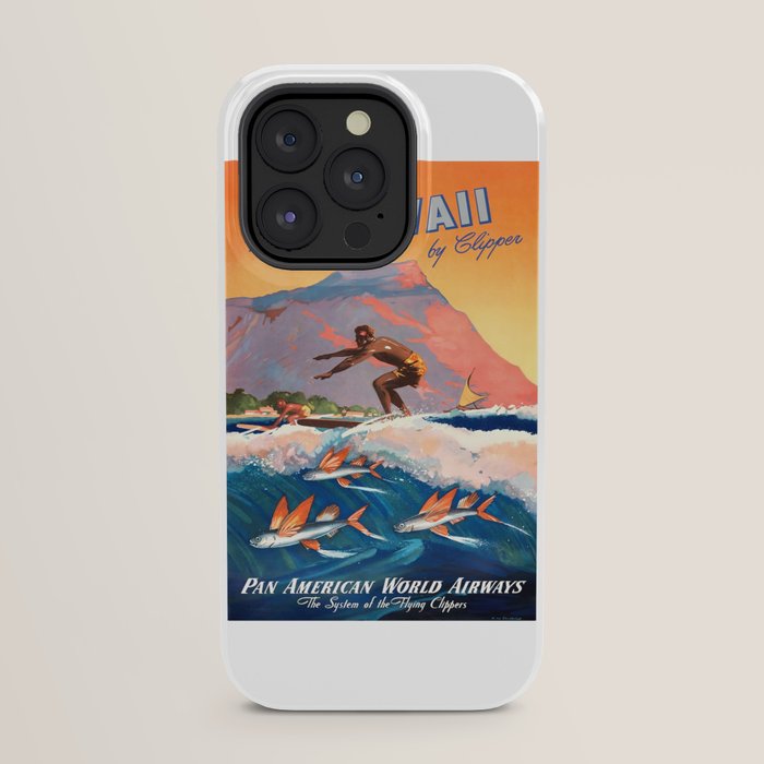1947 Fly To Hawaii By Clipper Pan American Travel Poster iPhone Case