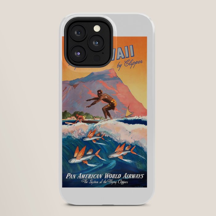 1947 Fly To Hawaii By Clipper Pan American Travel Poster iPhone Case