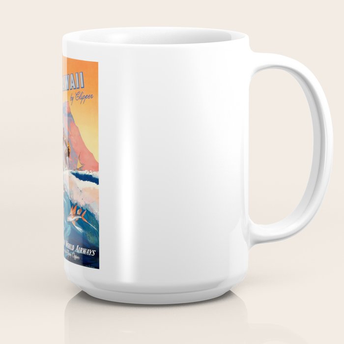 1947 Fly To Hawaii By Clipper Pan American Travel Poster Coffee Mug