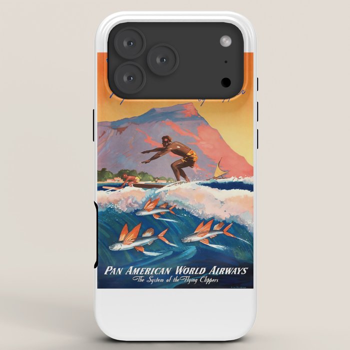 1947 Fly To Hawaii By Clipper Pan American Travel Poster iPhone Case
