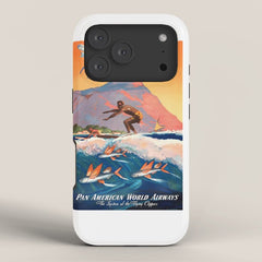 1947 Fly To Hawaii By Clipper Pan American Travel Poster iPhone Case