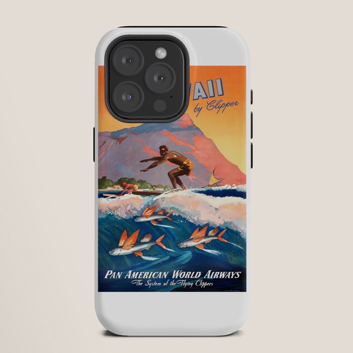 1947 Fly To Hawaii By Clipper Pan American Travel Poster iPhone Case