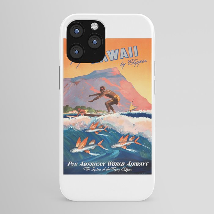 1947 Fly To Hawaii By Clipper Pan American Travel Poster iPhone Case