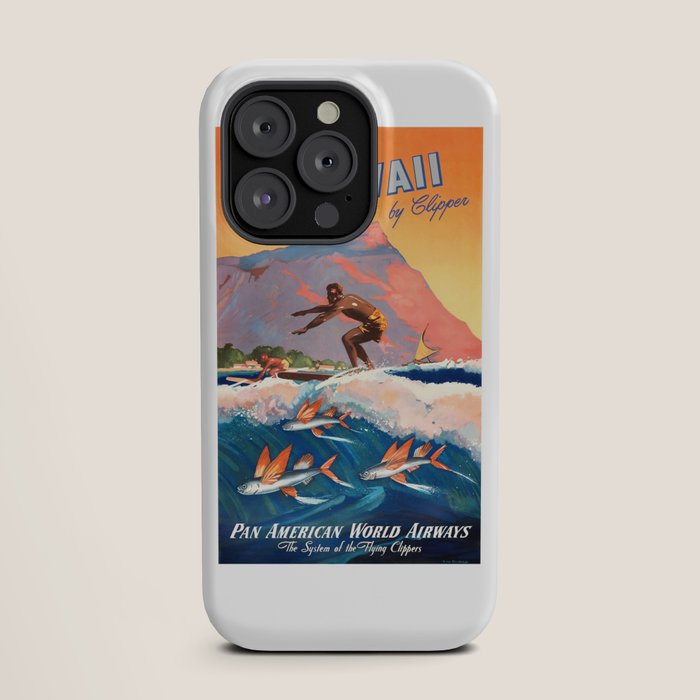 1947 Fly To Hawaii By Clipper Pan American Travel Poster iPhone Case