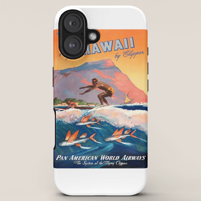 1947 Fly To Hawaii By Clipper Pan American Travel Poster iPhone Case