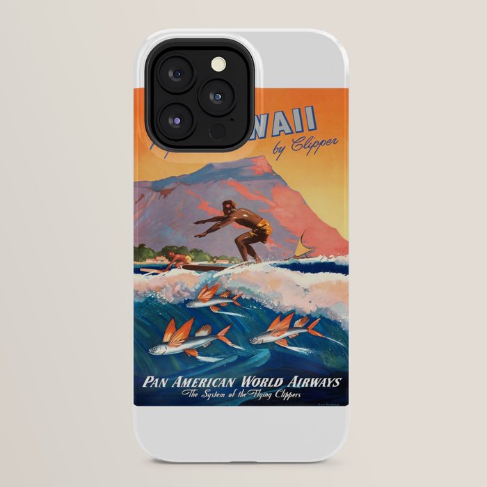 1947 Fly To Hawaii By Clipper Pan American Travel Poster iPhone Case